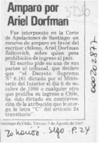 Amparo por Ariel Dorfman  [artículo].