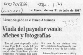 Viuda del payador vende afiches y fotografías  [artículo].