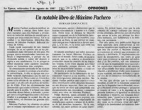 Un notable libro de Máximo Pacheco  [artículo] Hernán Santa Cruz.