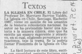 La iglesia en Chile  [artículo]