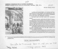 Vigencia y dolencias de la cultura occidental  [artículo] Hernán Godoy Urzúa.