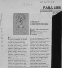 Sabor y saber de cocina  [artículo].