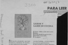 Sabor y saber de cocina  [artículo].