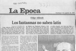 Los fantasmas no saben latín  [artículo] Verónica Waissbluth.