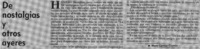 De nostalgias y otros ayeres