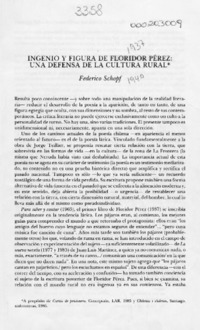 Ingenio y figura de Floridor Pérez, una defensa de la cultura rural  [artículo] Federico Schopf.