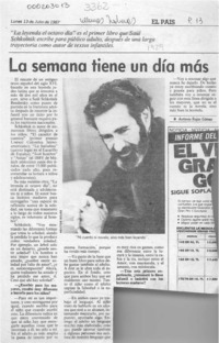 La semana tiene un día más  [artículo] Antonio Rojas Gómez.