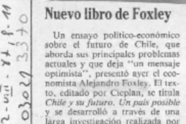 Nuevo libro de Foxley  [artículo].
