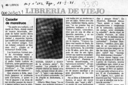 Cazador de monstruos  [artículo].