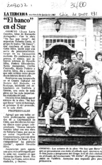 "El banco" en el Sur  [artículo] Juan Lara Cancino.