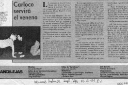 Carloco servirá el veneno  [artículo]Lilian Vargas E.