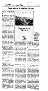 Doce relatos de distinta factura  [artículo] Mariano Aguirre.