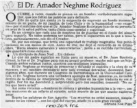 El Dr. Amador Neghme Rodríguez  [artículo] Adriana Noé Pizzo.