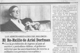 El re-exilio de Ariel Dorfman  [artículo] María José Luque.