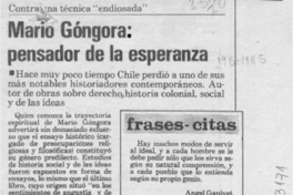 Mario Góngora, pensador de la esperanza