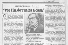 "Por fin, de vuelta a casa"  [artículo] Carolina Díaz.