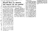 Brasil llora la muerte del mayor de sus poetas  [artículo].