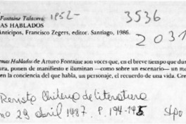 Poemas hablados  [artículo] María Eugenia Góngora.