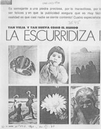 La escurridiza felicidad  [artículo] Deborah Con.