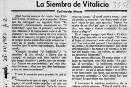 La siembra de Vitalicio  [artículo] Raúl Morales Alvarez.