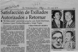 Satisfacción de exiliados autorizados a retornar  [artículo].