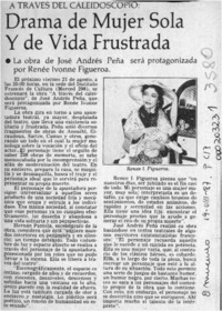 Drama de mujer sola y de vida frustrada  [artículo].