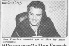 "Descueran" a Don Francis en libro de investigador  [artículo].