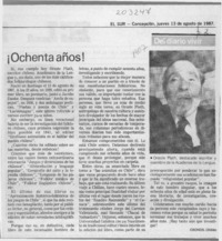 Ochenta años!  [artículo] Cronos.