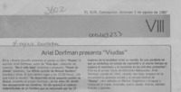 Ariel Dorfman presenta "Viudas"  [artículo].