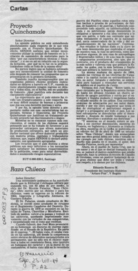 Raza chilena  [artículo] Eduardo Rioseco M.