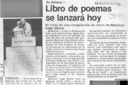 Libro de poemas se lanzará hoy  [artículo].