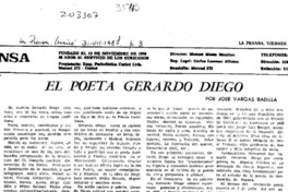 El poeta Gerardo Diego  [artículo] José Vargas Badilla.