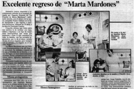 Excelente regreso de "Marta Mardones"