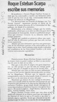 Roque Esteban Scarpa escribe sus memorias  [artículo].
