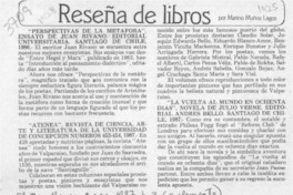Reseña de libros  [artículo] Marino Muñoz Lagos.