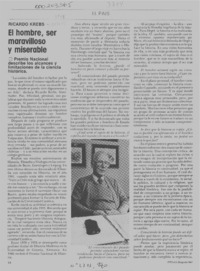 El hombre, ser maravilloso y miserable  [artículo] Magdalena Silva.