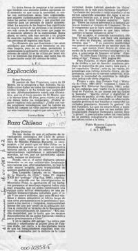 Raza chilena  [artículo] Pablo Massone Capurro.