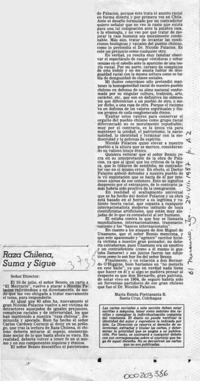 Raza chilena suma y sigue  [artículo] María Estela Pietrasanta R.