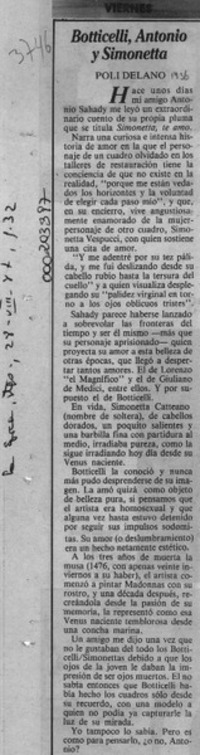 Botticelli, Antonio y Simonetta