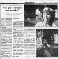 "Más que comediante, aquí soy actriz"  [artículo] Myriam Olate.