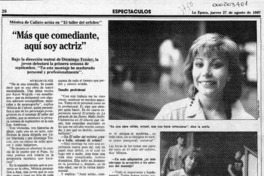 "Más que comediante, aquí soy actriz"  [artículo] Myriam Olate.