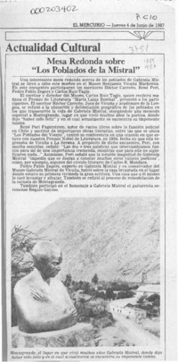 Mesa redonda sobre "Los poblados de la Mistral"  [artículo].