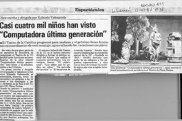 Casi cuatro mil niños han visto "Computadora última generación"  [artículo].