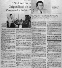 Oscar Hahn, "No creo en la originalidad de la vanguardia poética"