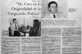 Oscar Hahn, "No creo en la originalidad de la vanguardia poética"
