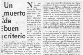 Un muerto de buen criterio  [artículo] Hugo Goldsack.