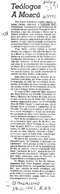 Teólogos a Moscú  [artículo].