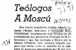 Teólogos a Moscú  [artículo].