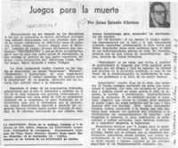 Juegos para la muerte  [artículo] Jaime Salgado Albornoz.