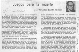 Juegos para la muerte  [artículo] Jaime Salgado Albornoz.